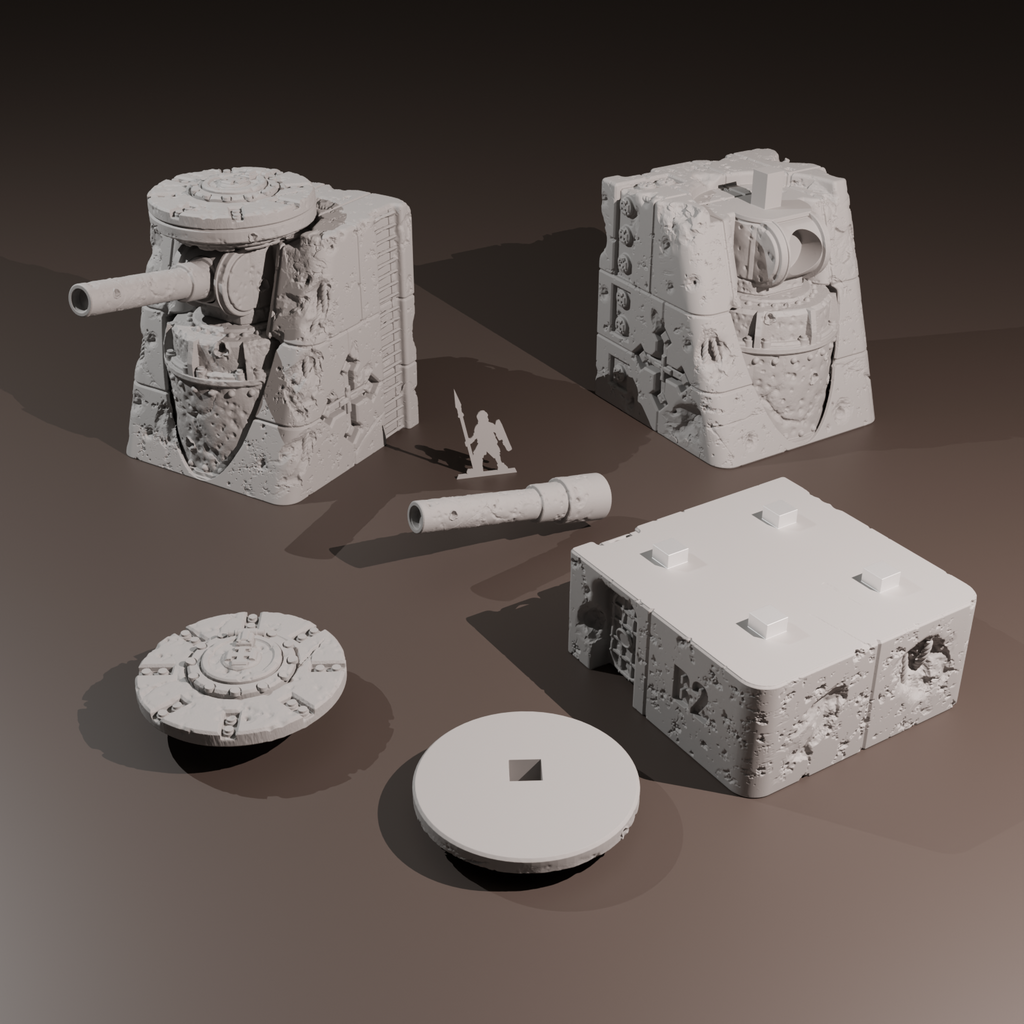 Coastal Artillery Bunker | 32mm Wargaming Terrain | Modular Terrain | HexBrick