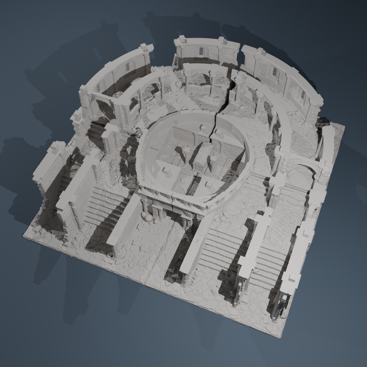 Temple Ruins - Apse and Presbytery | 32mm Wargaming Terrain | Modular Ruins | HexBrick
