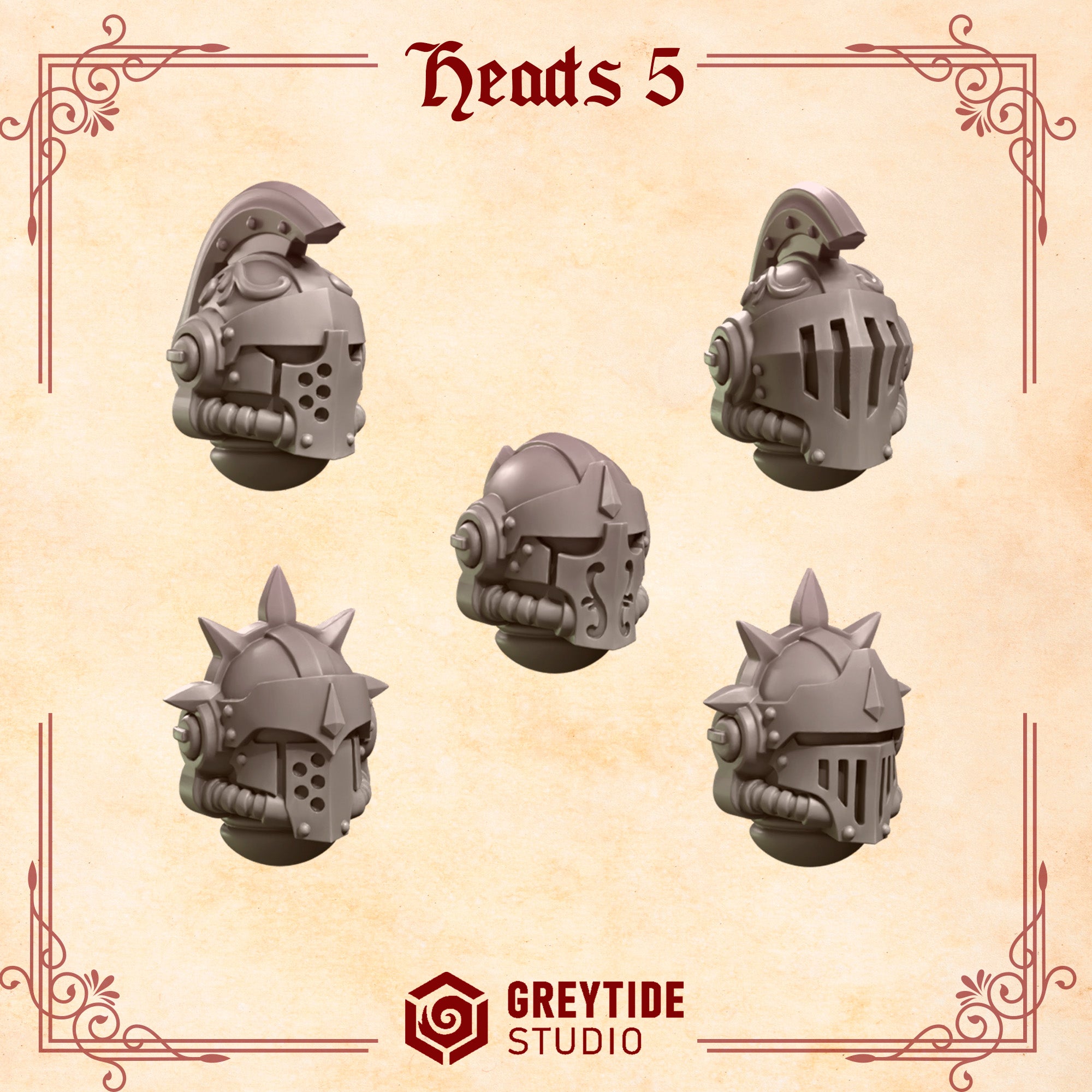 GreyTide Studio - Heads 5 Crimson Lords