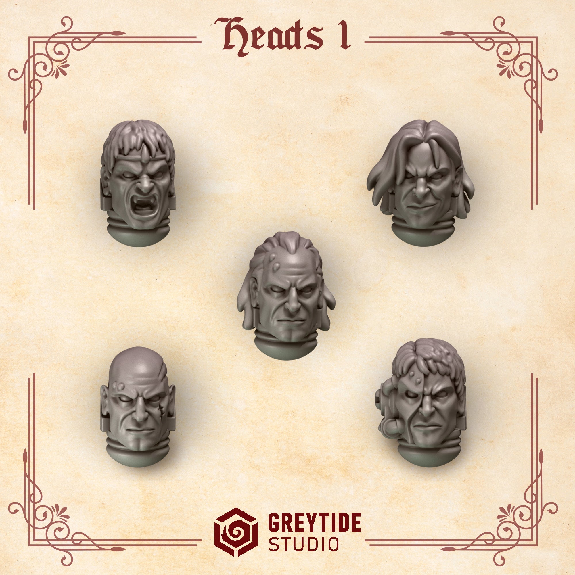 GreyTide Studio - Heads 1 Crimson Lords