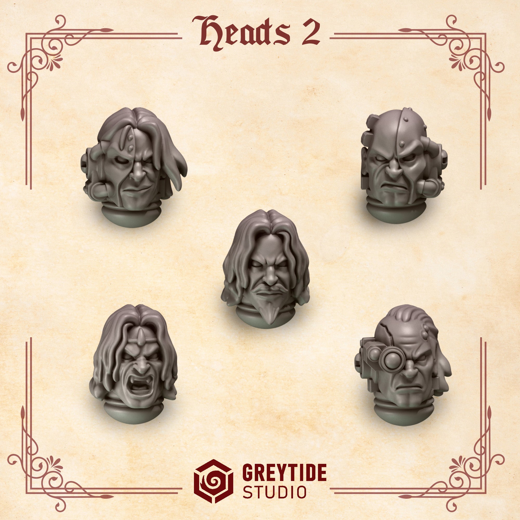 GreyTide Studio - Heads 2 Crimson Lords