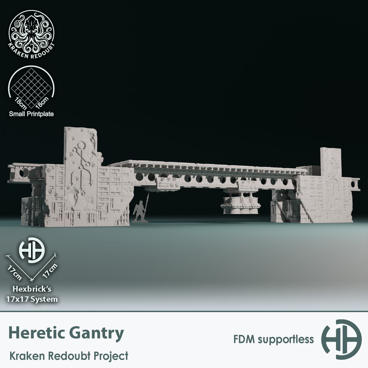 Kraken Redoubt - Heretic Gantry | 32mm Wargaming Terrain | Modular Terrain | HexBrick