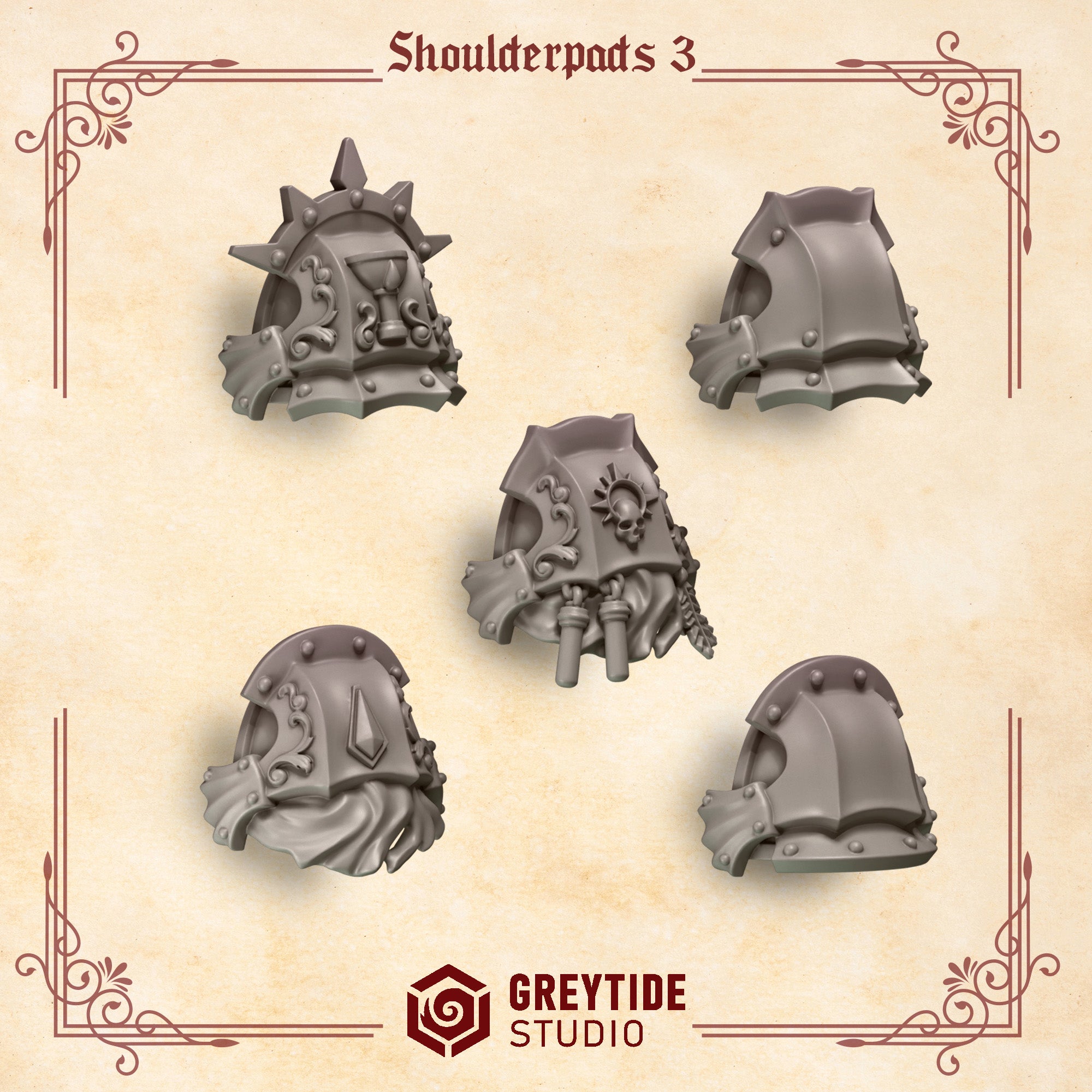 GreyTide Studio - Shoulder Pads 3 Crimson Lords