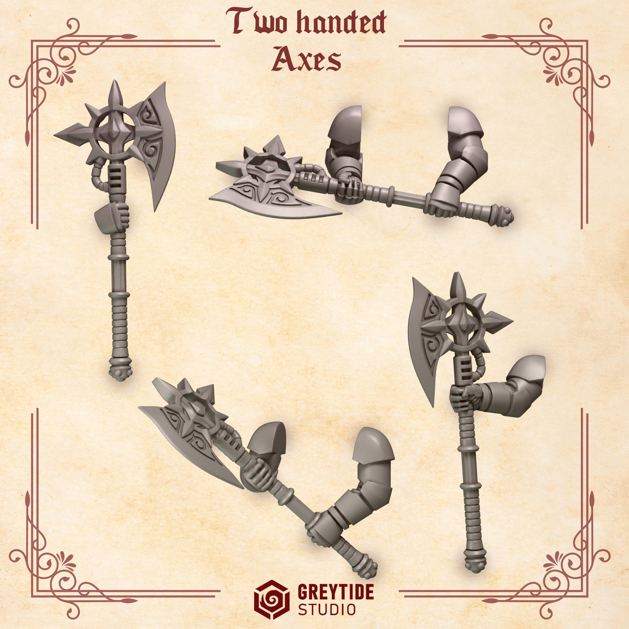 GreyTide Studio - Two Handed Axes Crimson Lords