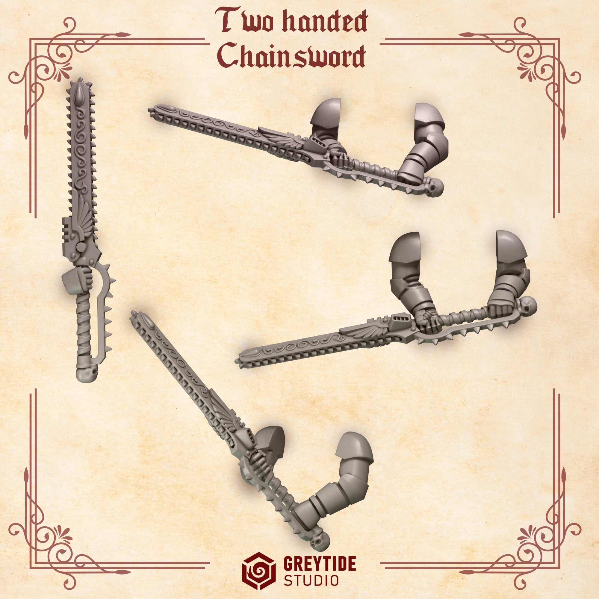 GreyTide Studio - Two Handed Chainswords Crimson Lords